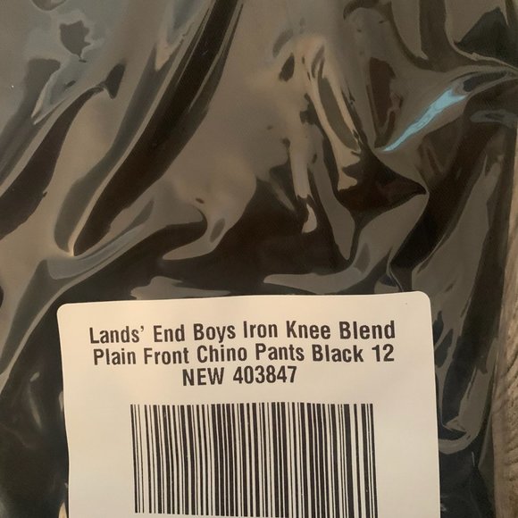 NWT LANDS' END BOYS IRON KNEE BLEND PLAIN FRONT CHINO PANTS BLACK - Picture 6 of 16